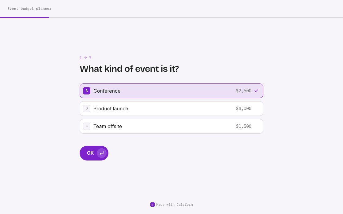 Event budget planner template on desktop