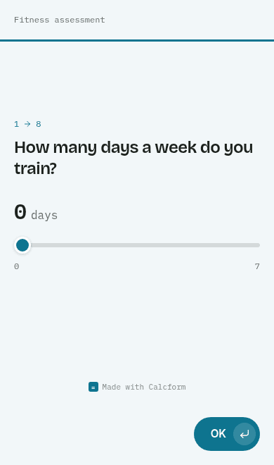 Fitness assessment template on phone